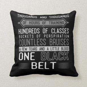 Black Belt Karate Taekwondo Jiu Jitsu Motivation Throw Pillow