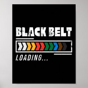 Black Belt Loading Martial Arts Karate Minimalist  Poster
