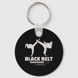 Black Belt Loading Taekwondo Martial Arts Training Keychain