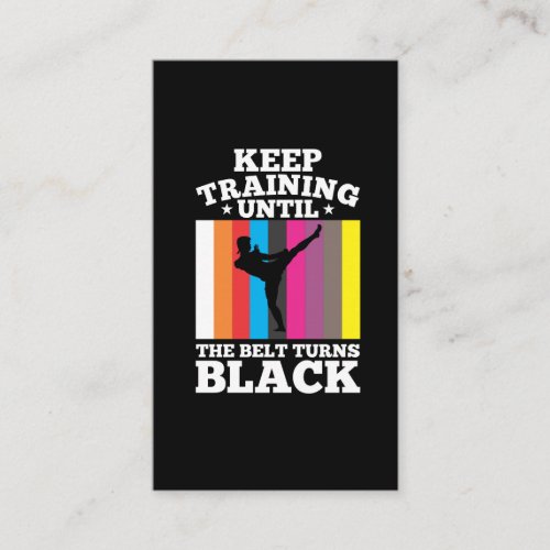 Black Belt Martial Art Coach Karate Kick Business Card