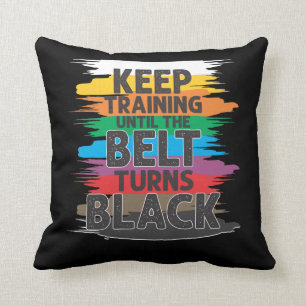 Black Belt Martial Art Training Karate TaeKwonDo Throw Pillow
