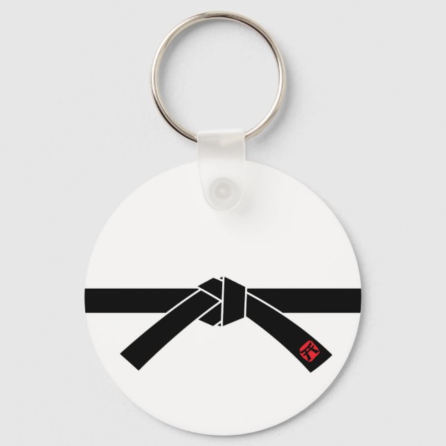 Black Belt, Martial Arts 黒帯, 武道 Keychain (Front)
