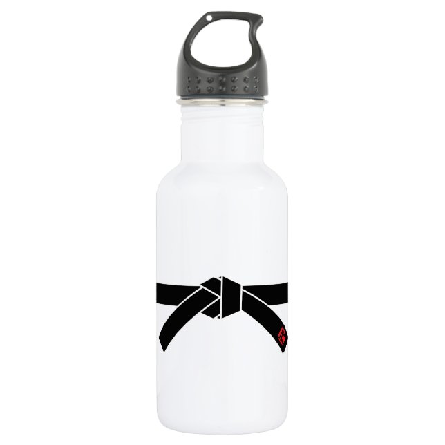 Black Belt, Martial Arts 黒帯, 武道 Stainless Steel Water Bottle (Front)