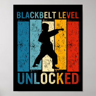 Black Belt Men Achievement Martial Arts Karate Boy Poster