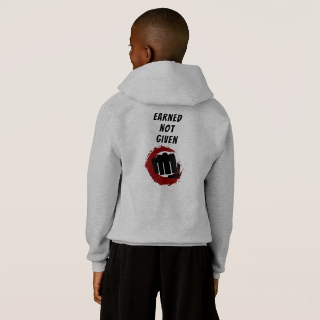 Black Belt Mindset Earned Not Given Karate Hoodie (Back Full)