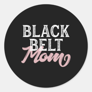 Black Belt Mom  Classic Round Sticker