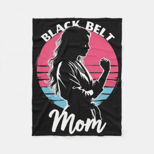 Black Belt Mom Martial Arts Karate Jiu-jitsu Taekw Fleece Blanket