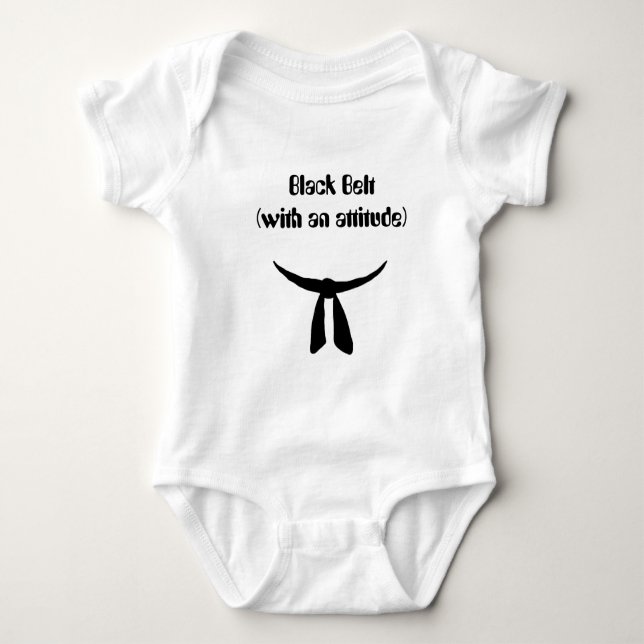 Black Belt Party Baby Bodysuit (Front)