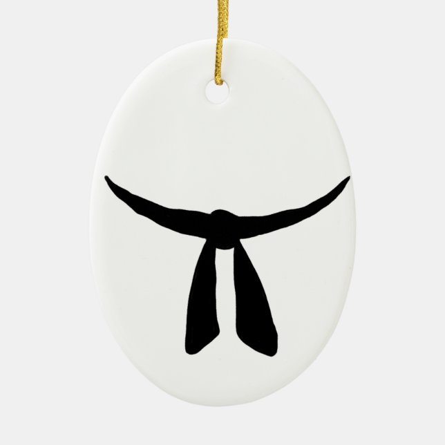 Black Belt Party Ceramic Ornament (Front)