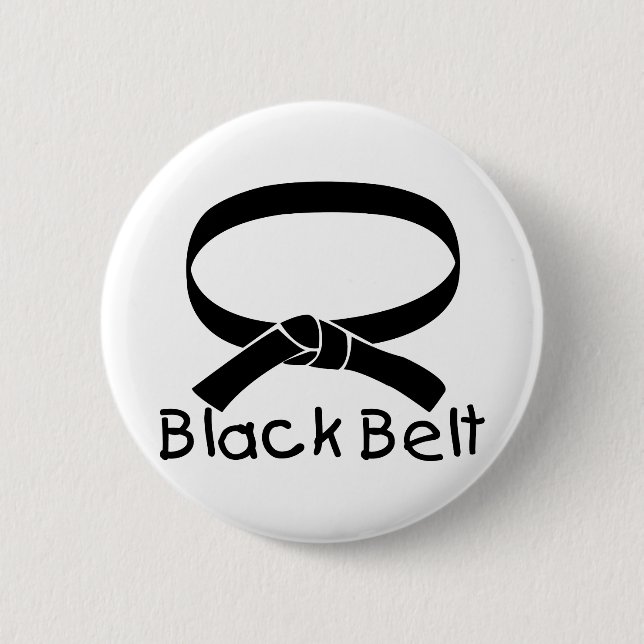 Black Belt Pinback Button (Front)