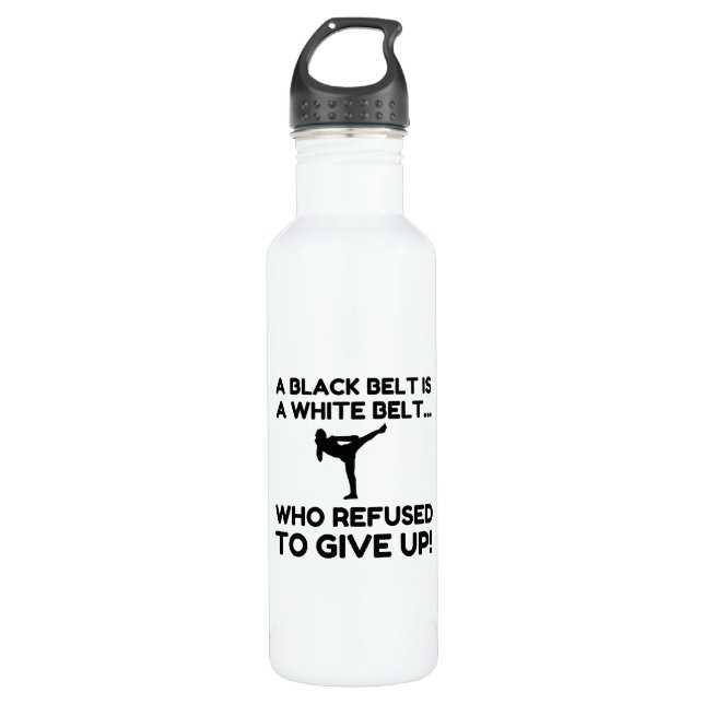 BLACK BELT REFUSAL STAINLESS STEEL WATER BOTTLE (Front)