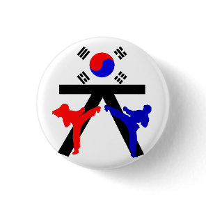 Black Belt TKD Button