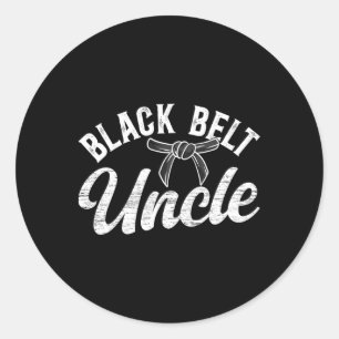 Black Belt Uncle Karate Uncle Proud Karate Uncle Classic Round Sticker