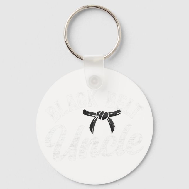 Black Belt Uncle Karate Uncle Proud Karate Uncle  Keychain (Front)
