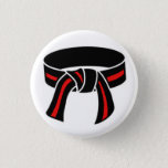 Black Belt With Red Stripe Button at Zazzle