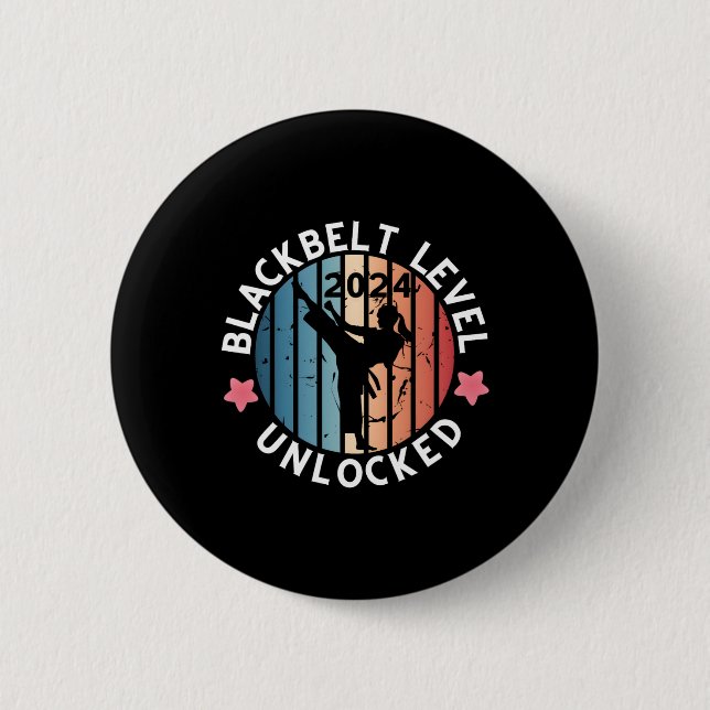 Black Belt Women Achievement Gift  Button (Front)