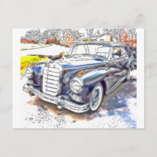 Black Benz Postcard