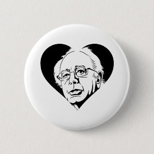 black bernie sanders heart button