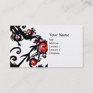BLACK BERRIES SWIRLS metallic pearl Business Card