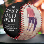 Black Best Dad Ever Father`s Day 2 Photo Collage Softball<br><div class="desc">Black Best Dad Ever Father`s Day 2 Photo Collage Softball. The best dad ever 2 photo template softball. Personalize it with your 2 favorite photos and your names in the love message. The background is black and the text is in trendy white and gray typography. You can change any text...</div>