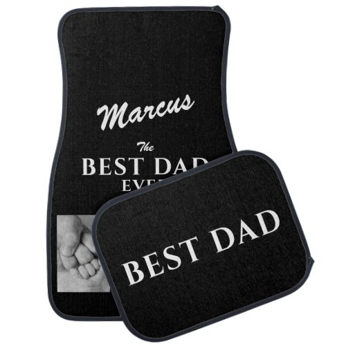 Black Best Dad Ever Fathers Day Keepsake 3 Photo Car Floor Mat