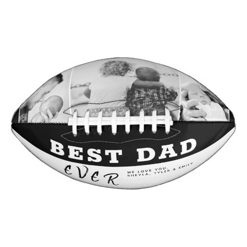 Black Best Dad Fathers Day 3 Photo Collage  Football