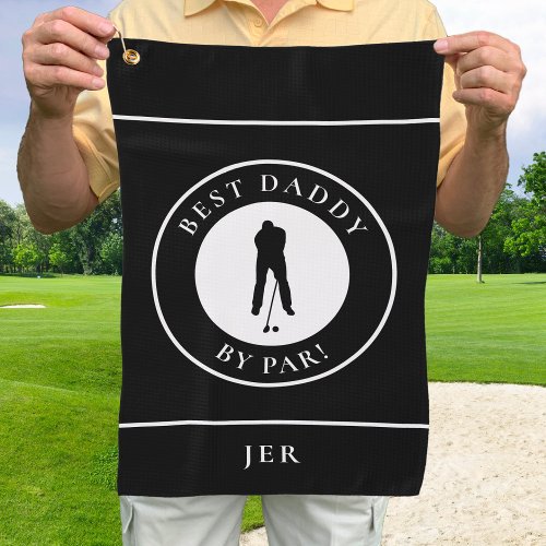 Black Best Daddy By Par Golfer Monogrammed Sports Golf Towel