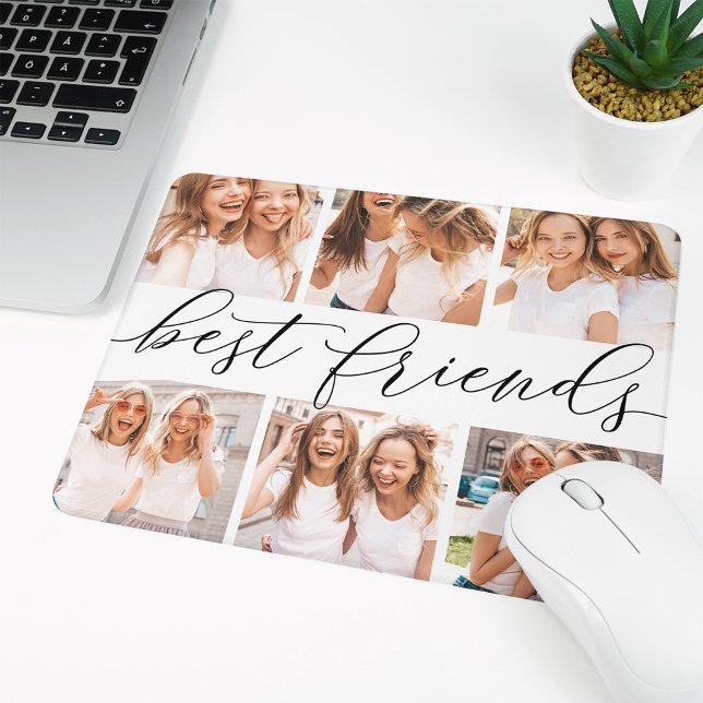 Black | Best Friends Photo Collage Mouse Pad (Creator Uploaded)