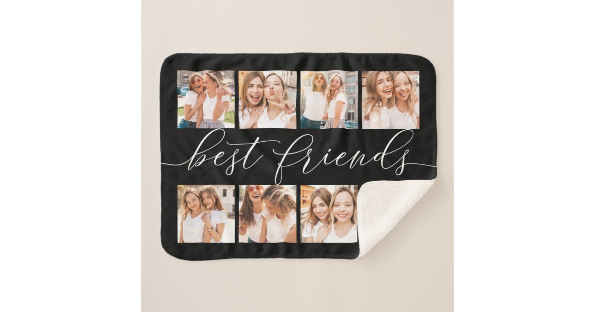 Black Best Friends Photo Collage Sherpa Blanket Zazzle