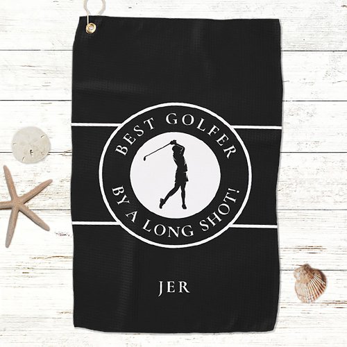 Black Best Golfer By A Long Shot For Her Sports Golf Towel