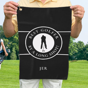 Black Best Golfer By A Long Shot Mens Sports Pro Golf Towel
