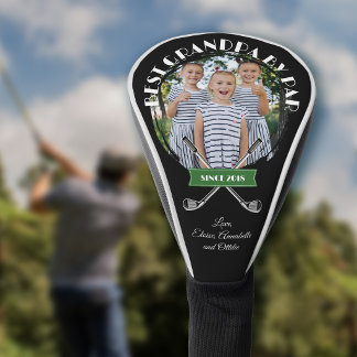 Black Best Grandpa By Par Since Year With Photo Golf Head Cover