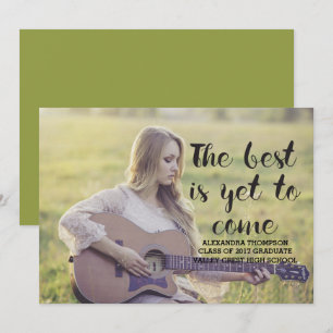 Black Best is Yet to Come Photo Graduation Invitation