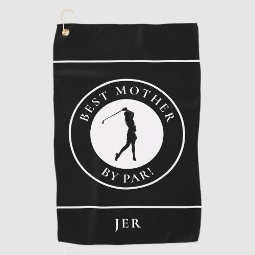 Black Best Mother By Par Golfer Monogrammed Sports Golf Towel