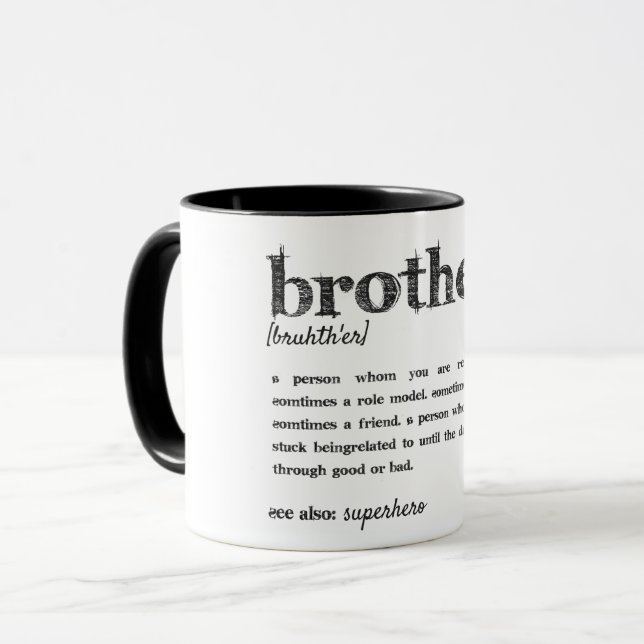 Black best Quote brother superhero Funny gift Mug (Front Left)