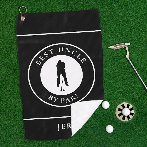 Black Best Uncle Family Golfer Monogram Sports Pro Golf Towel