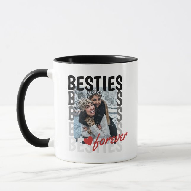 Black Besties Ombre Typography Photo Overlap Mug (Left)