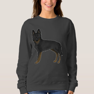 Black Bi-Color German Shepherd Cute Cartoon Dog Sweatshirt
