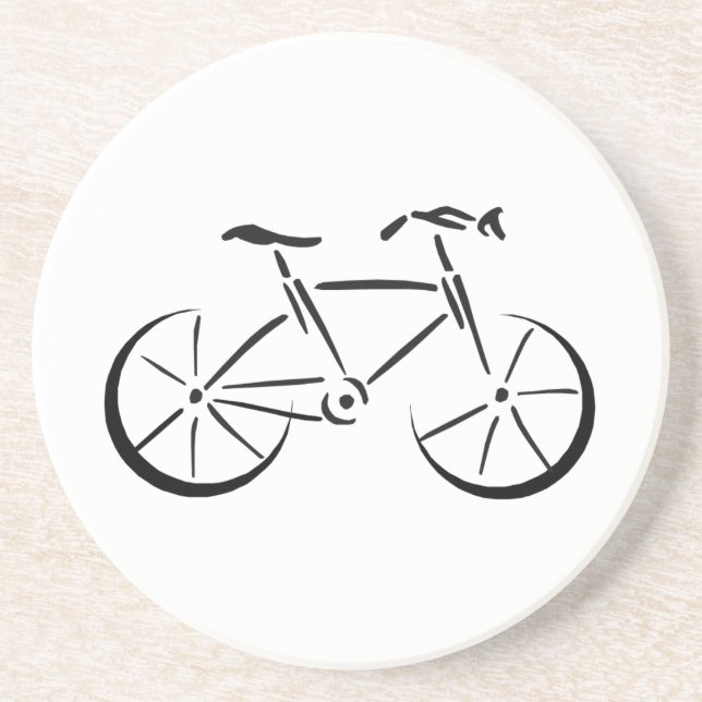 Black Bicycle Drink Coaster (Front)