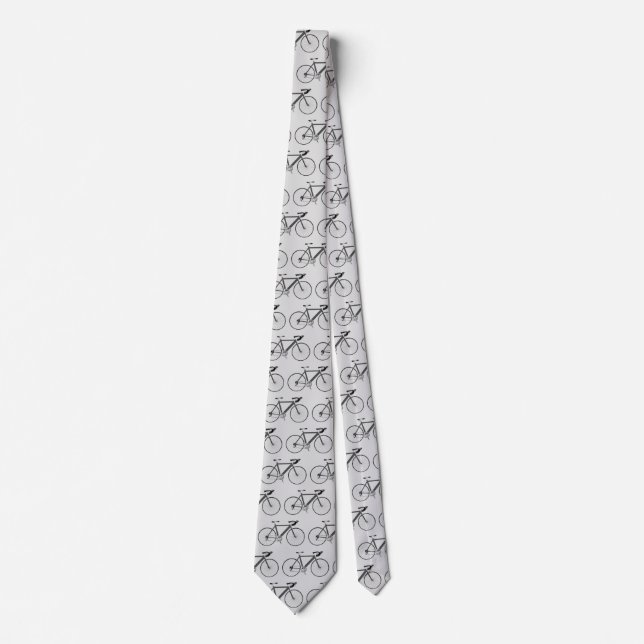 Black bicycle on gray neck tie (Front)