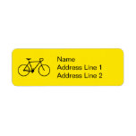 [ Thumbnail: Black Bicycle Silhouette Address Label ]