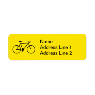 Black Bicycle Silhouette Address Label