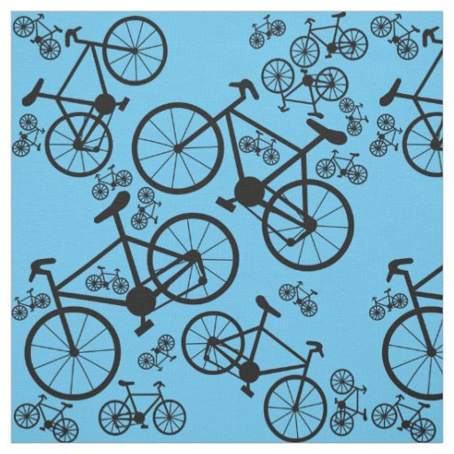 Black Bicycles Fabric