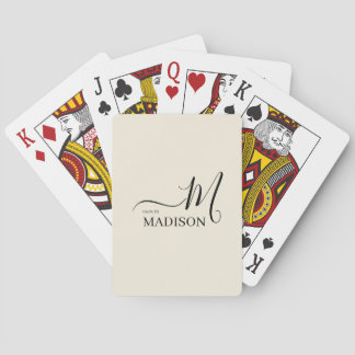Black Biege Personalized Signature Name Poker Cards