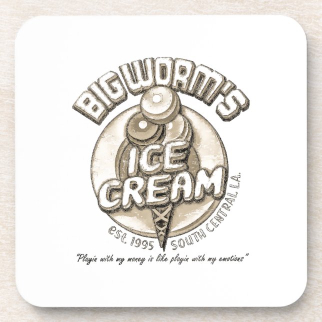 Black big worm  beverage coaster (Front)