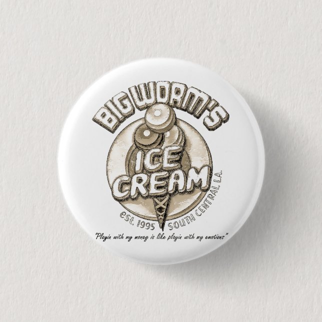 Black big worm  button (Front)