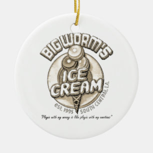 Black big worm ceramic ornament
