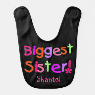 Black Biggest Sister Bib