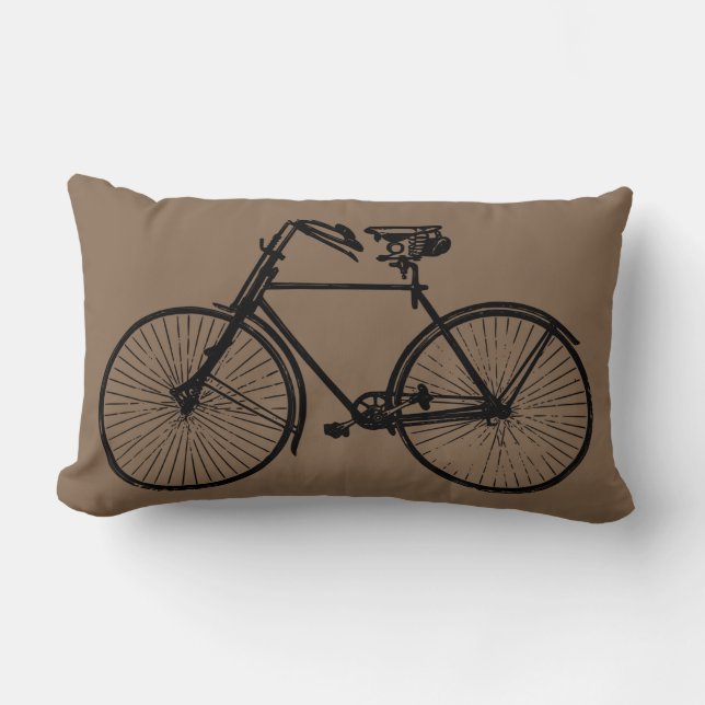 black bike bicycle Throw pillow brown (Front)