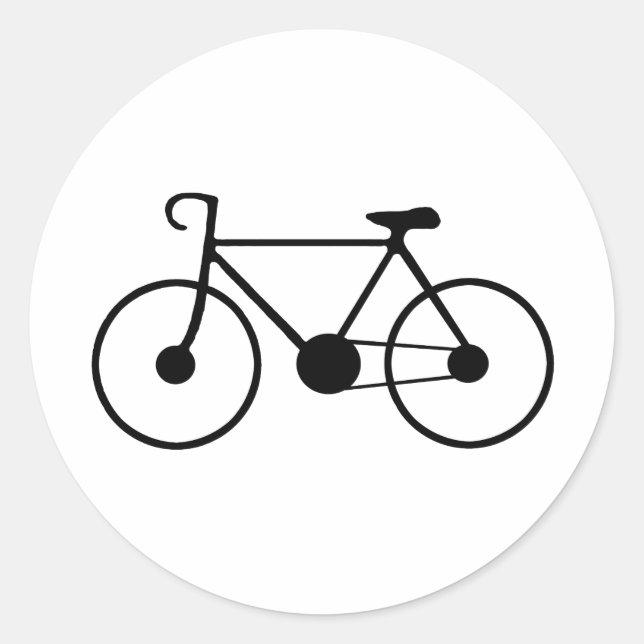 Black Bike Classic Round Sticker (Front)